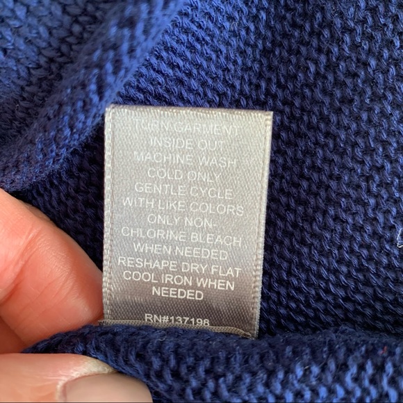 Marled sweater deep royal blue red USA knit design - Picture 9 of 9